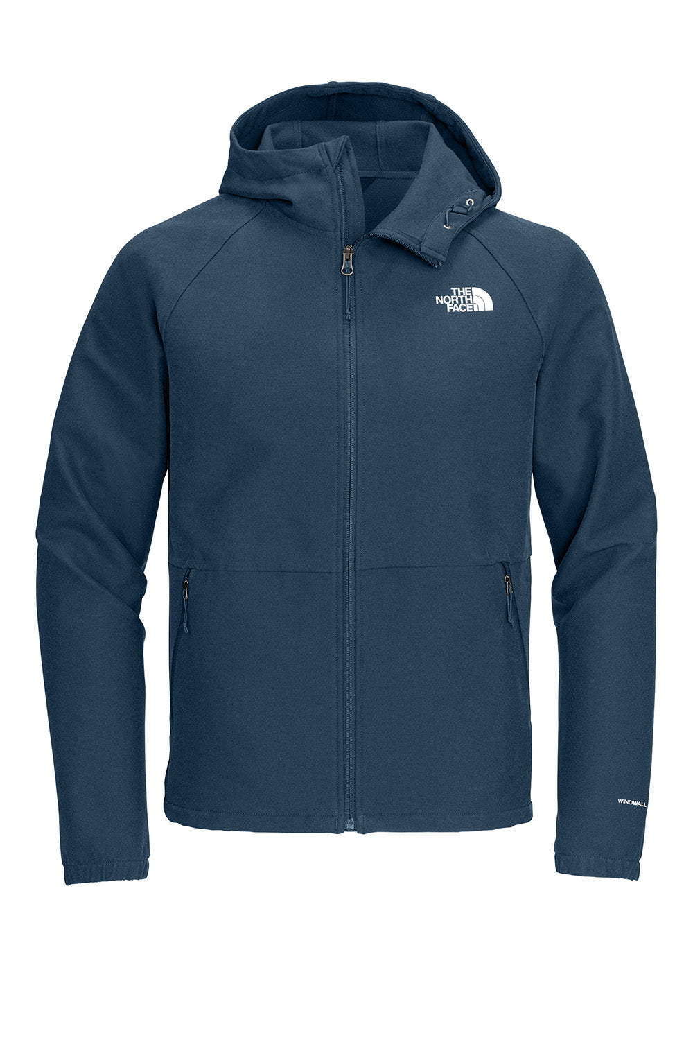 The North Face NF0A8BUF Womens Barr Lake Soft Shell Full Zip Hooded Jacket Heather Dark Shady Blue Flat Front