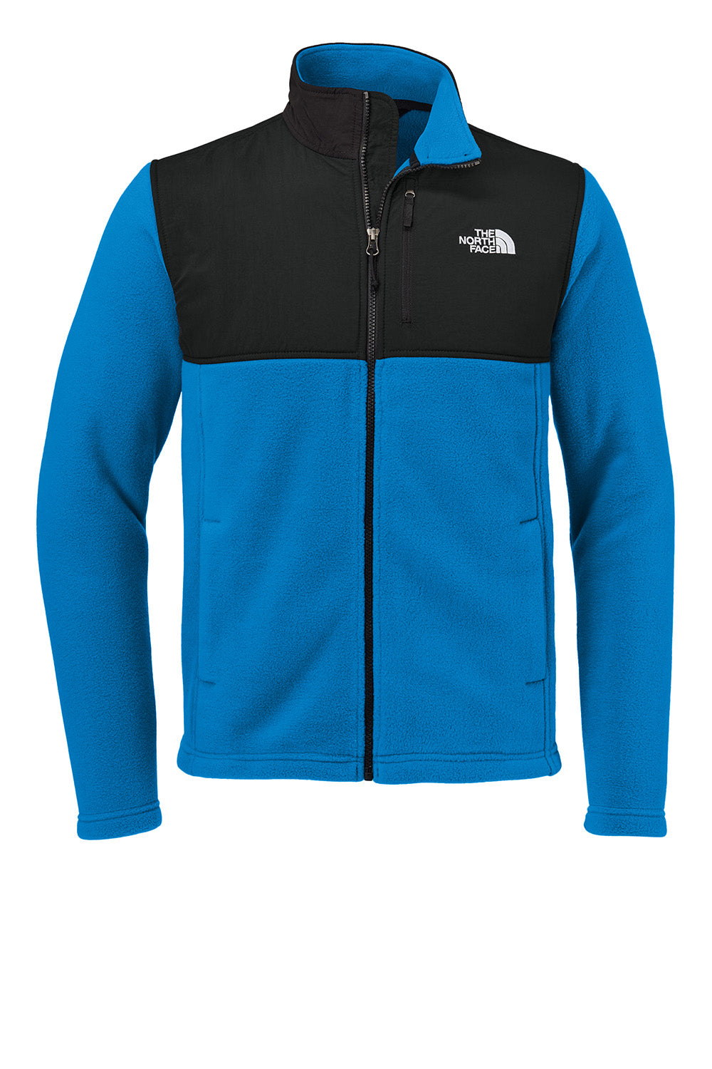 The North Face NF0A8BUQ Mens Highest Peak Fleece Full Zip Jacket Hero Blue/Black Flat Front