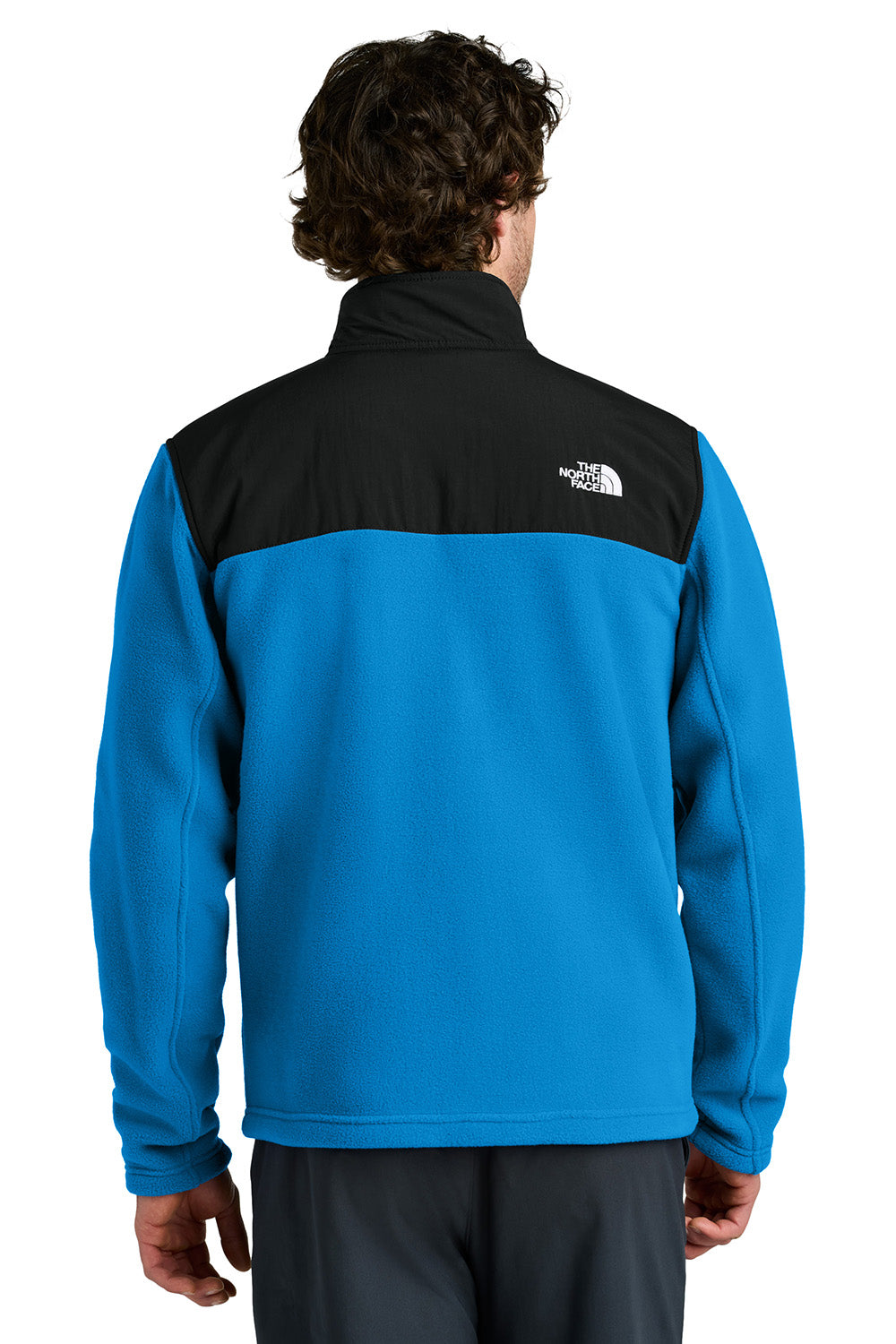 The North Face NF0A8BUQ Mens Highest Peak Fleece Full Zip Jacket Hero Blue/Black Model Back