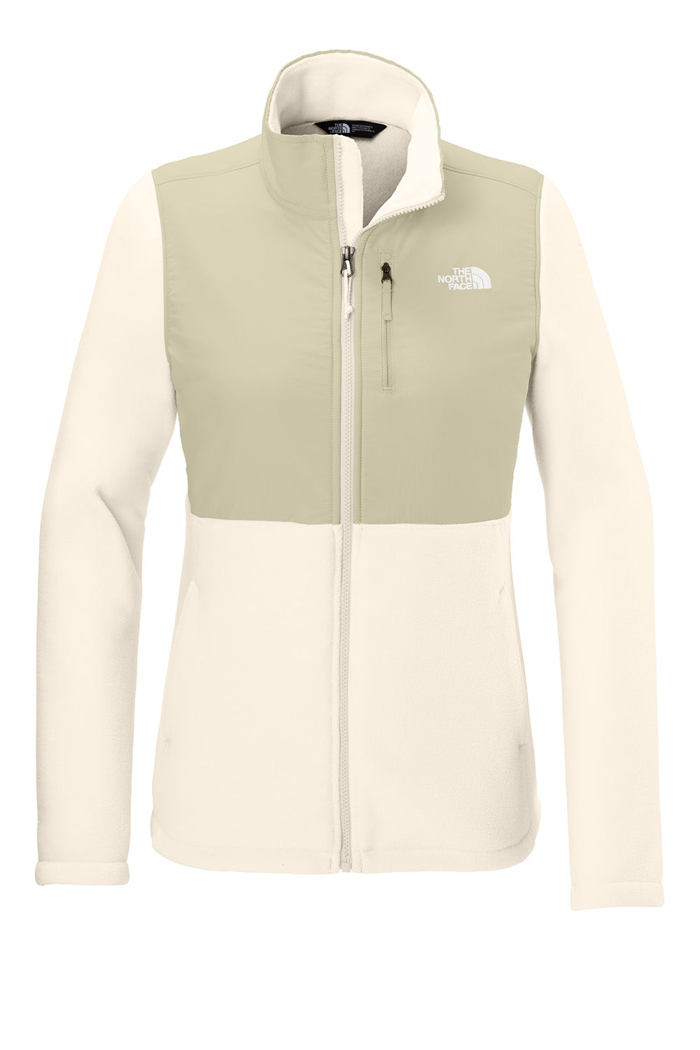 The North Face NF0A8BUR Womens Highest Peak Fleece Full Zip Jacket Gardenia/Gravel Grey Flat Front