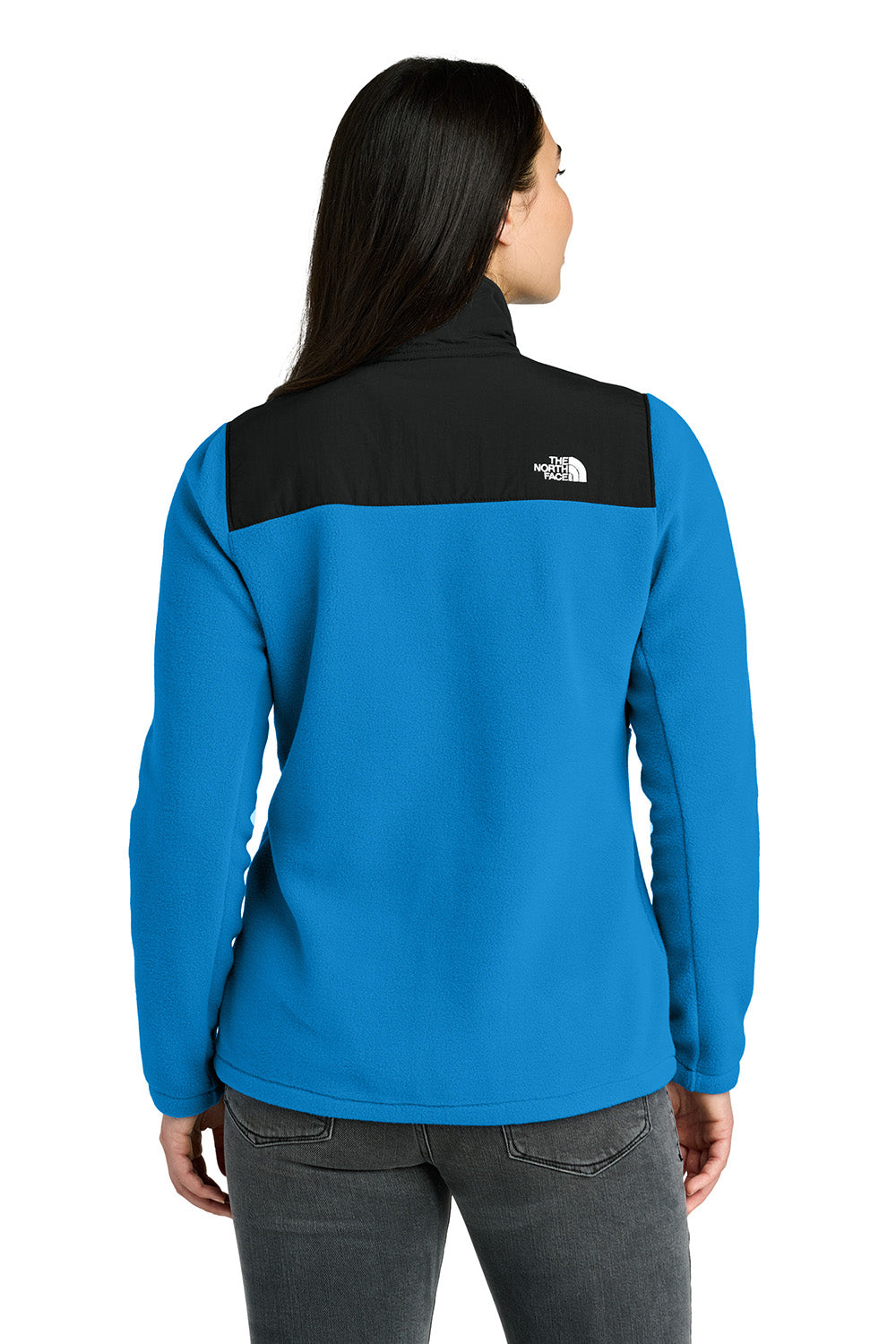 The North Face NF0A8BUR Womens Highest Peak Fleece Full Zip Jacket Hero Blue/Black Model Back