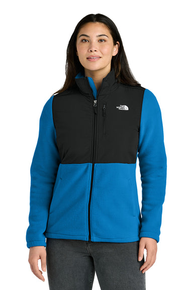 The North Face NF0A8BUR Womens Highest Peak Fleece Full Zip Jacket Hero Blue/Black Model Front