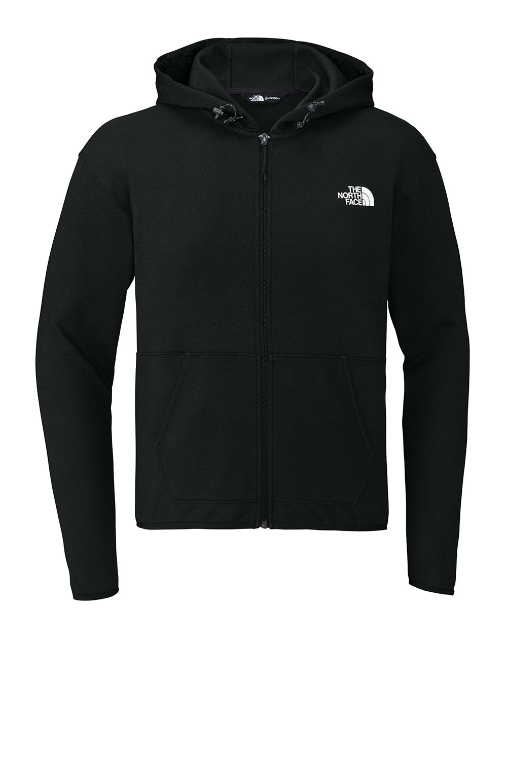 The North Face NF0A8BUS Mens Double Knit Full Zip Hooded Sweatshirt Hoodie Black Flat Front