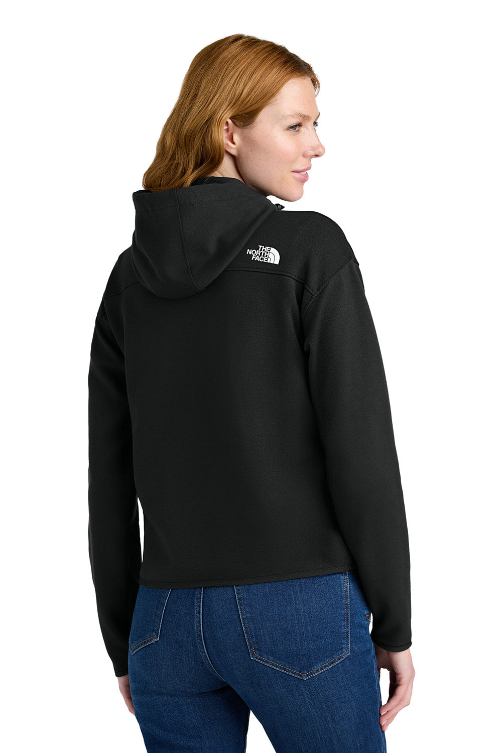 The North Face NF0A8BUT Mens Double Knit Full Zip Hooded Sweatshirt Hoodie Black Model Back