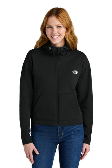 The North Face NF0A8BUT Mens Double Knit Full Zip Hooded Sweatshirt Hoodie Black Model Front