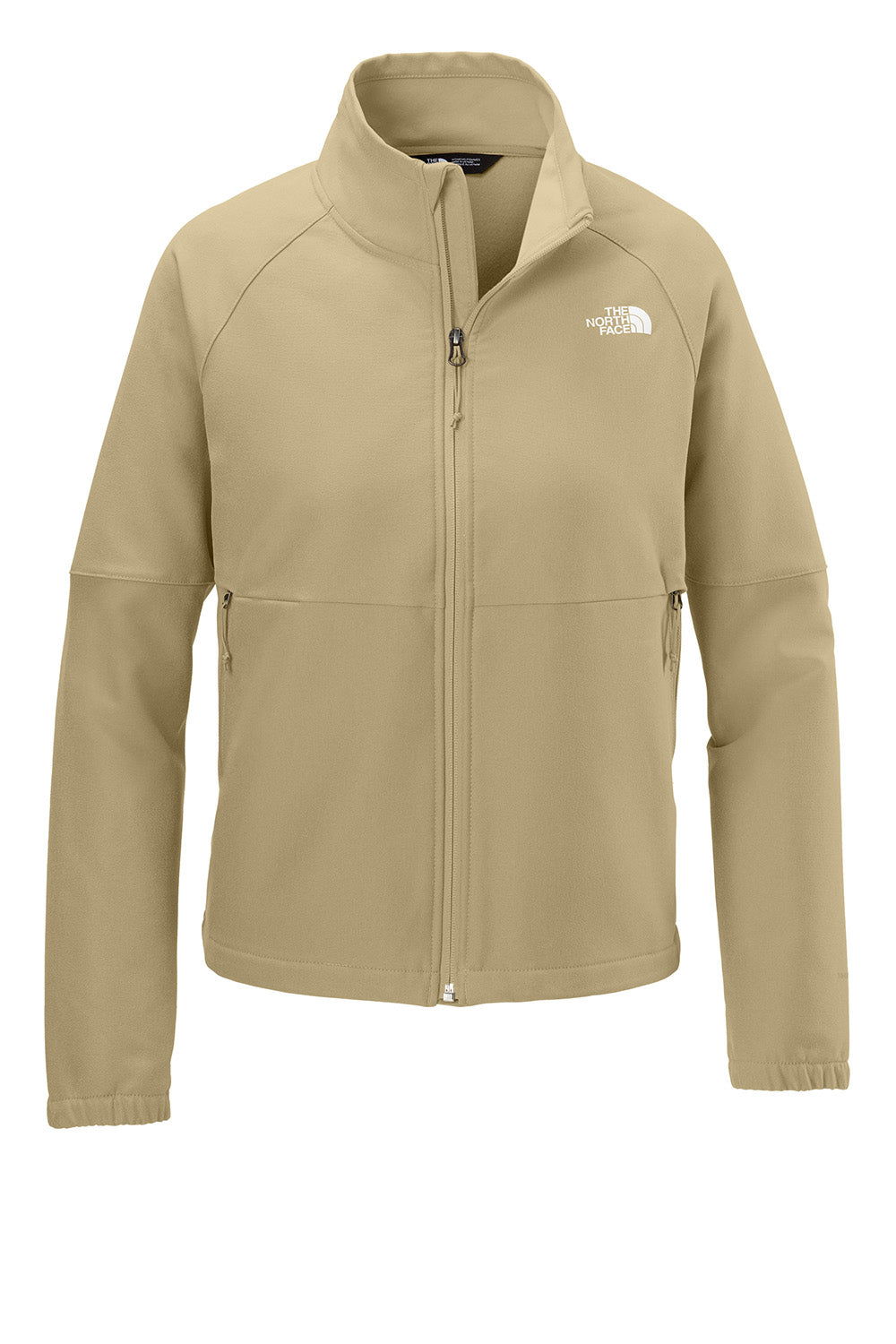 The North Face NF0A8C5C Womens Barr Lake Soft Shell Full Zip Jacket Heather Dark Khaki Stone Flat Front