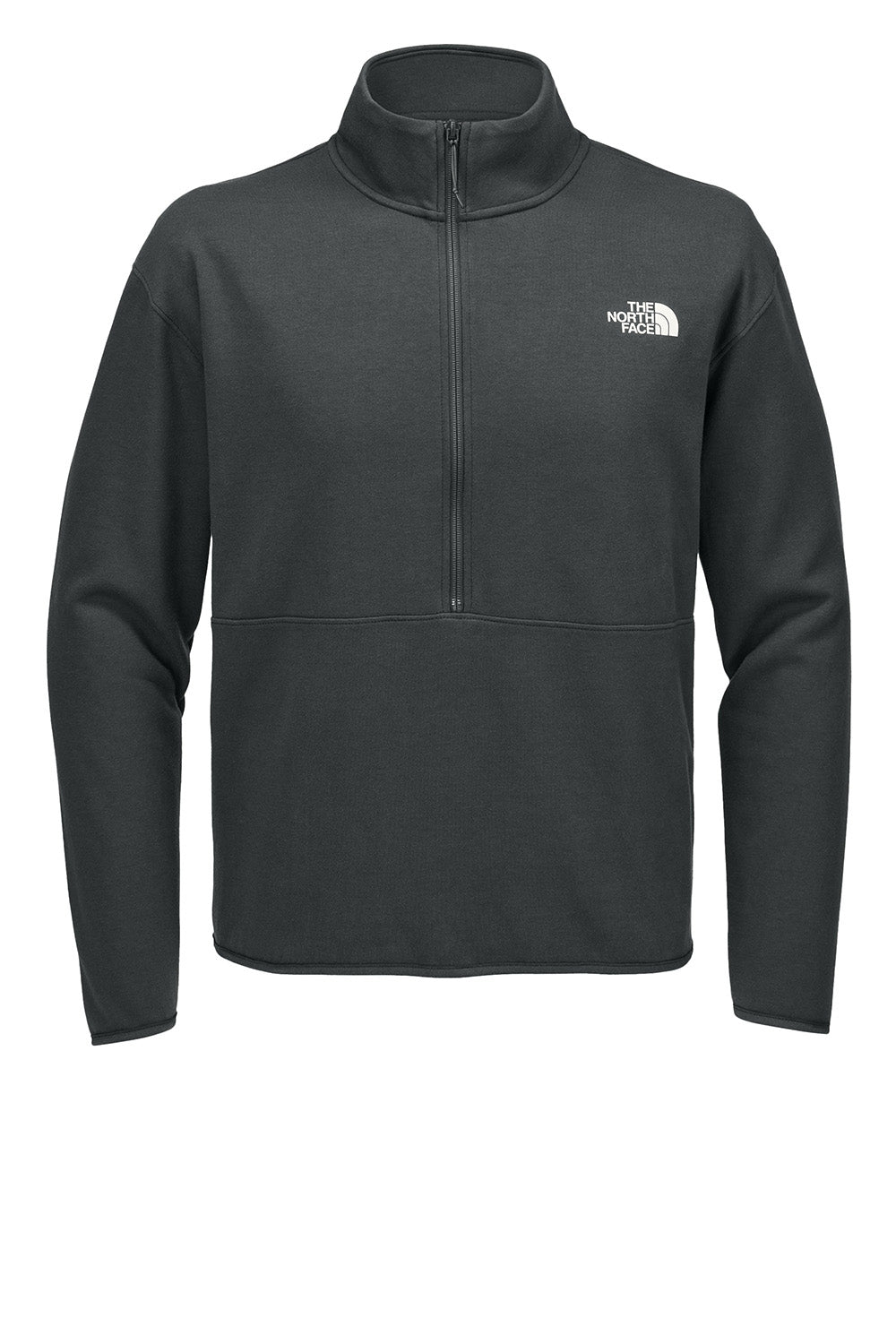 The North Face NF0A8C5G Mens Double Knit 1/4 Zip Fleece Jacket Asphalt Grey Flat Front