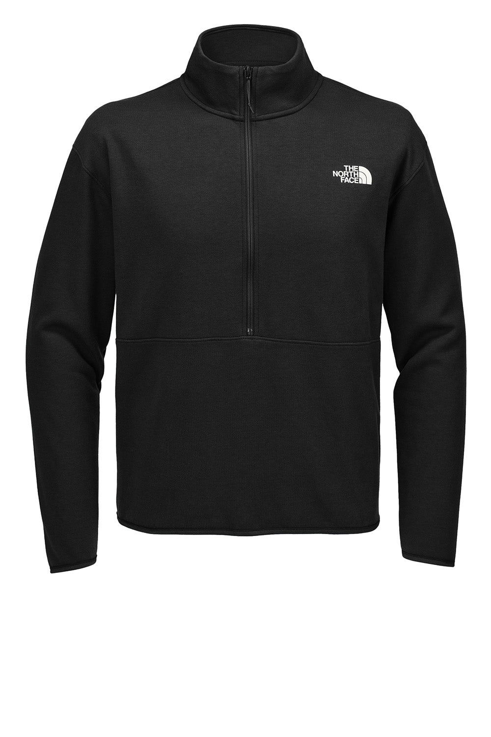 The North Face NF0A8C5G Mens Double Knit 1/4 Zip Fleece Jacket Black Flat Front