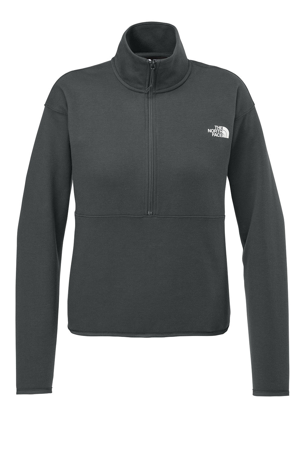 The North Face NF0A8C5H Womens Double Knit 1/4 Zip Fleece Jacket Asphalt Grey Flat Front