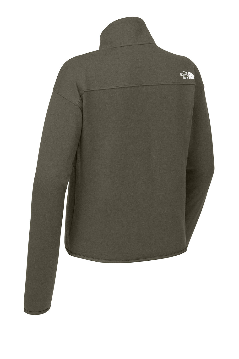 The North Face NF0A8C5H Womens Double Knit 1/4 Zip Fleece Jacket New Taupe Green Flat Back