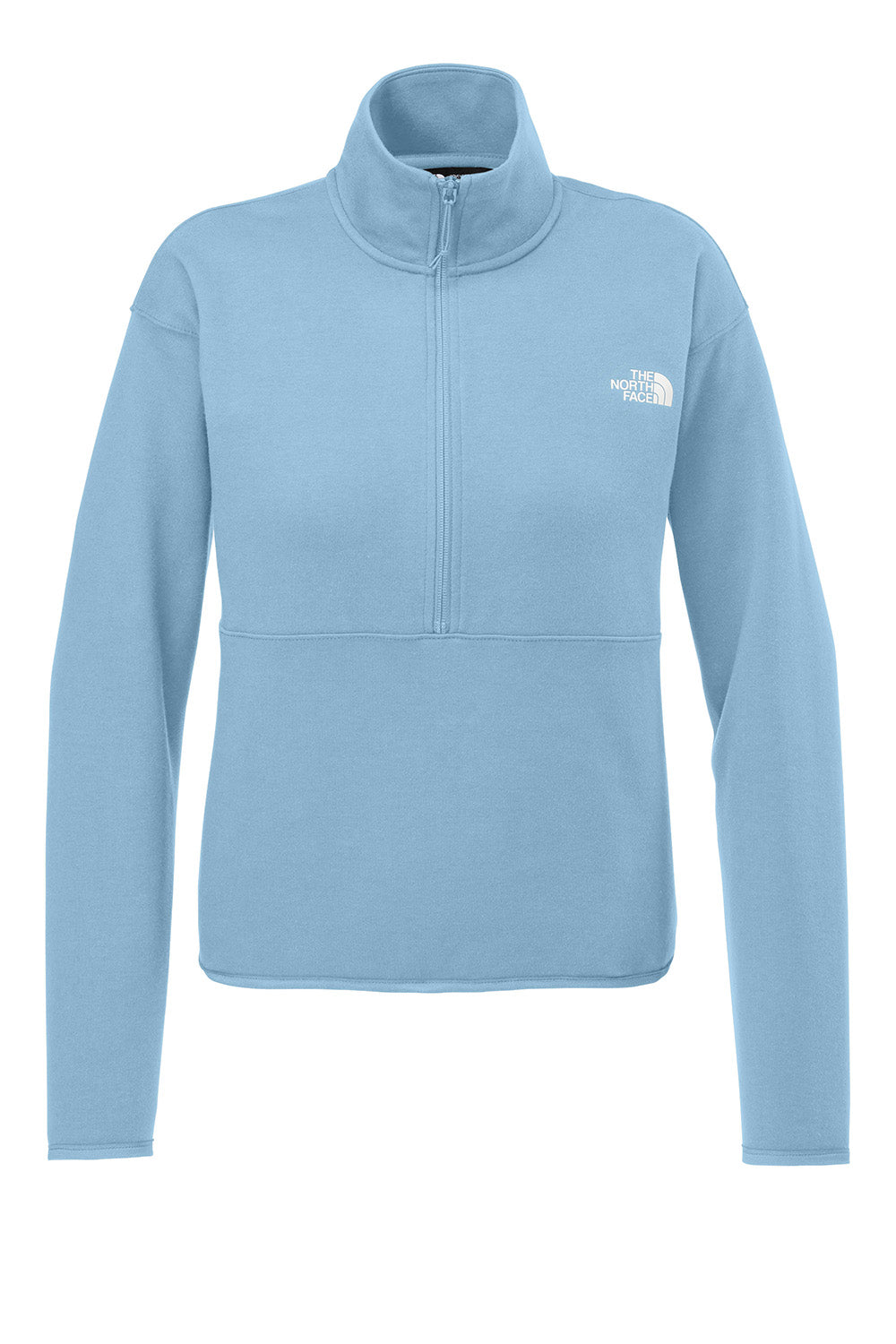 The North Face NF0A8C5H Womens Double Knit 1/4 Zip Fleece Jacket Steel Blue Flat Front