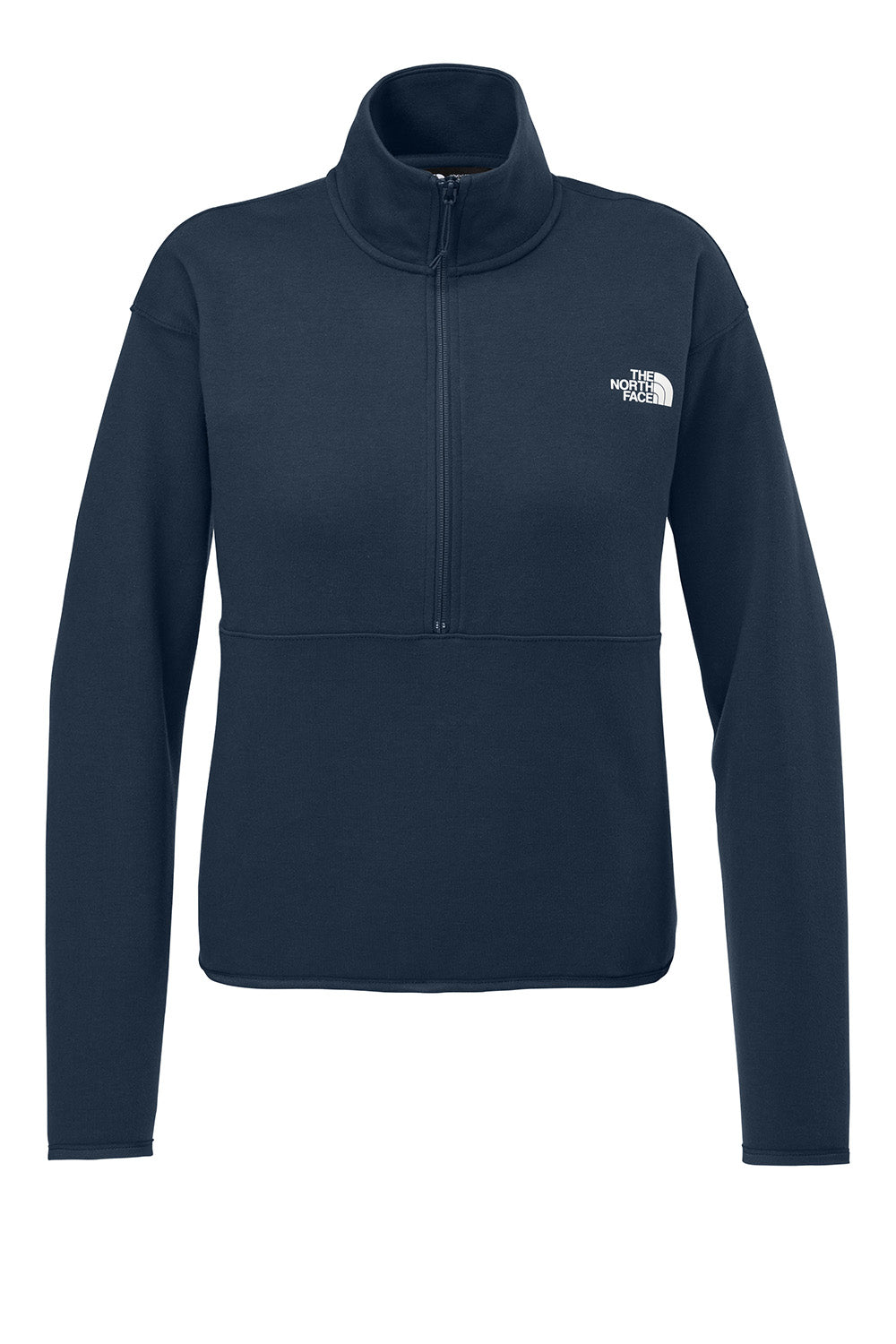 The North Face NF0A8C5H Womens Double Knit 1/4 Zip Fleece Jacket Summit Navy Blue Flat Front