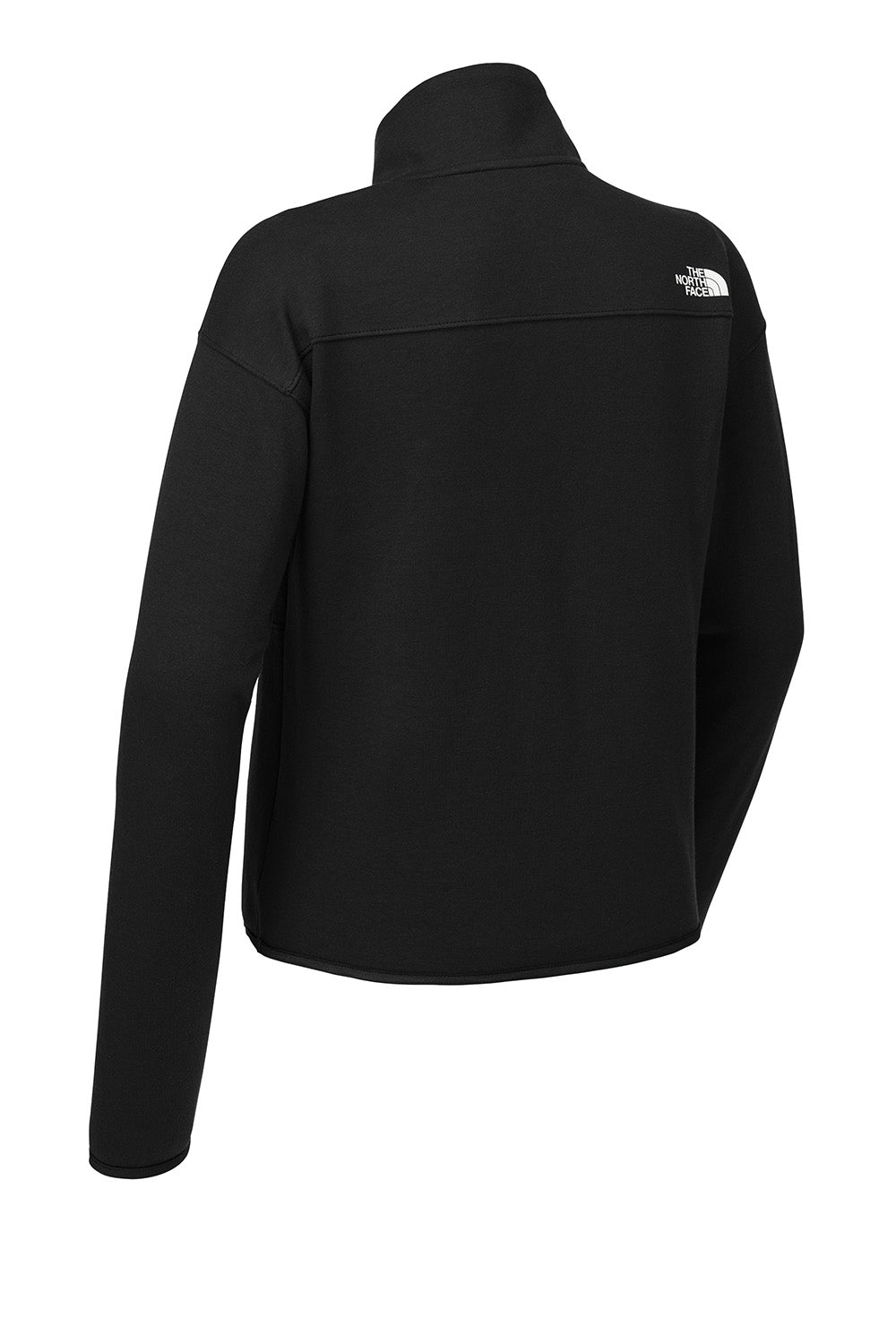 The North Face NF0A8C5H Womens Double Knit 1/4 Zip Fleece Jacket Black Flat Back