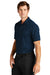 Nike NKDC2109 Mens Vapor Space Dyed Dri-Fit Moisture Wicking Short Sleeve Polo Shirt Navy Blue Model 3Q