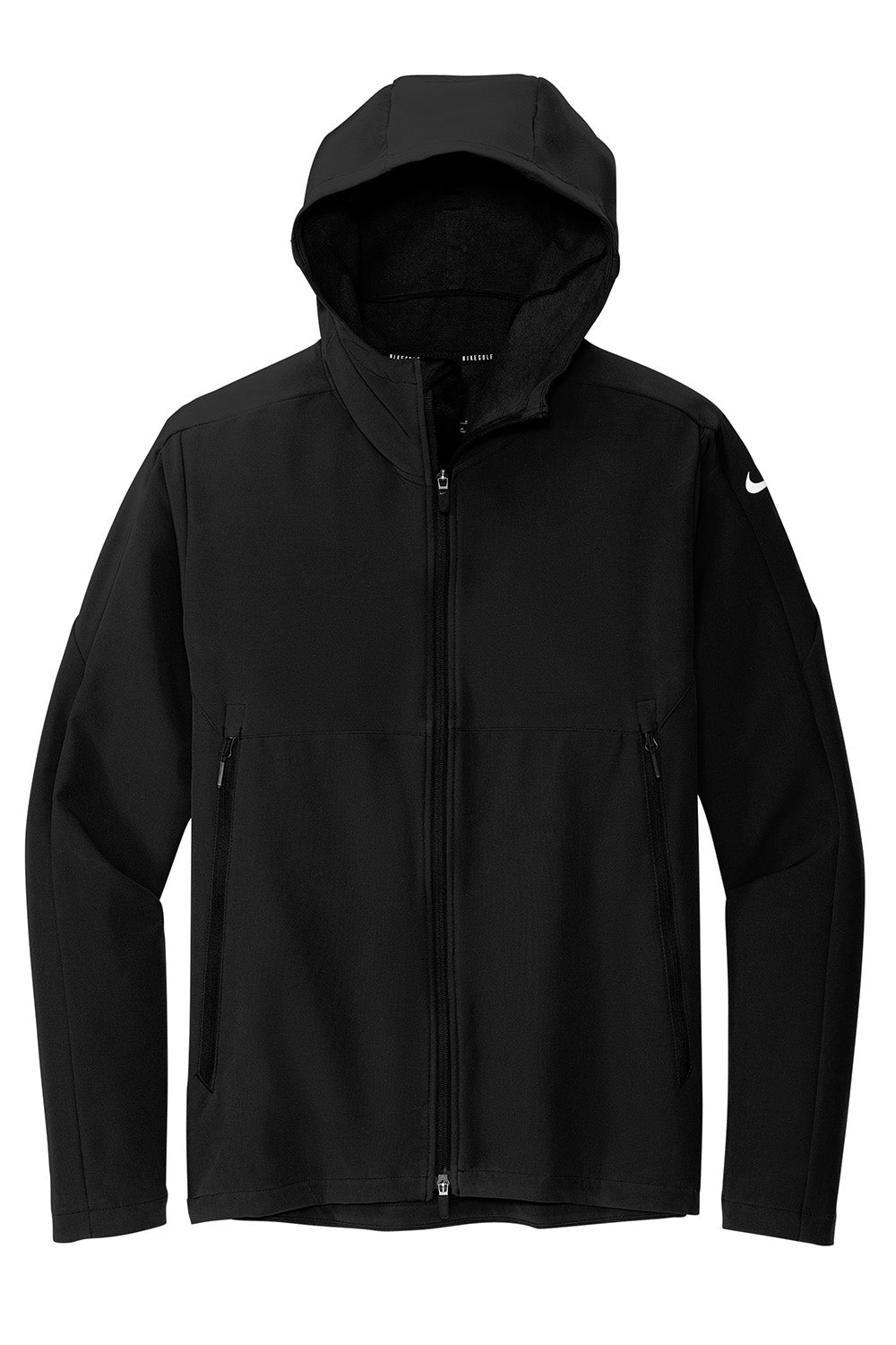 Nike NKDR1543 Mens Soft Shell Full Zip Hooded Jacket Black Flat Front