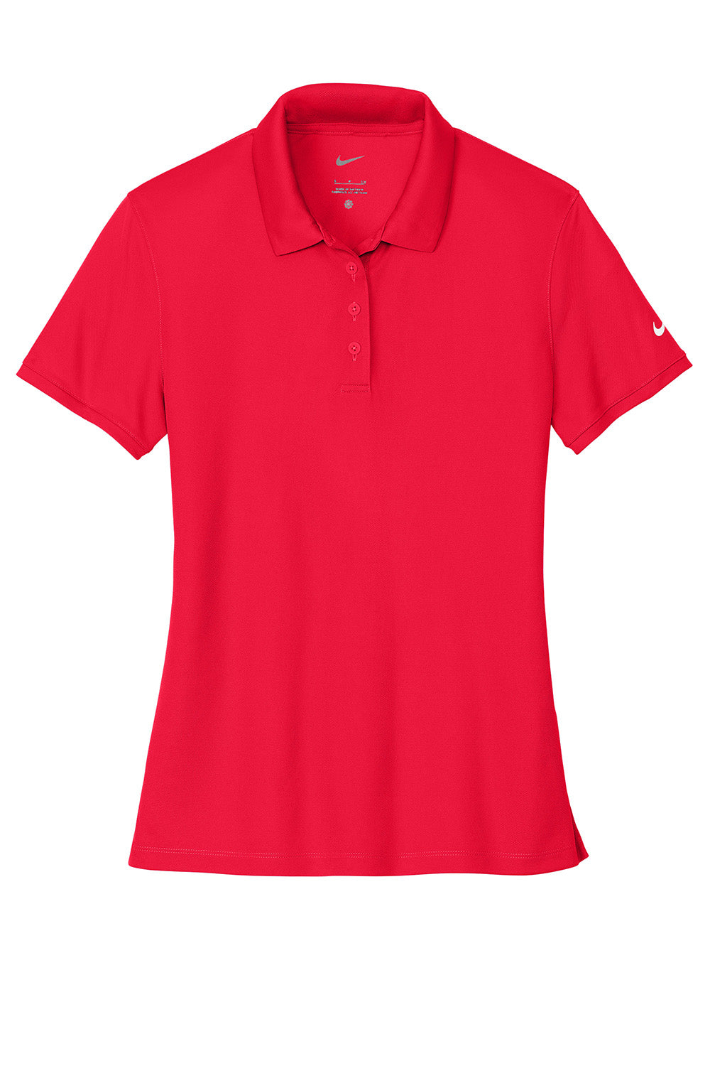 Nike NKDX6685 Womens Victory Dri-Fit Moisture Wicking Short Sleeve Polo Shirt University Red Flat Front