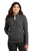 Nike NKDX6720 Womens Club Fleece 1/4 Zip Sweatshirt Anthracite Grey Model Front