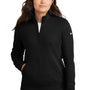 Nike Womens Club Fleece 1/4 Zip Sweatshirt w/ Pouch Pocket - Black - New