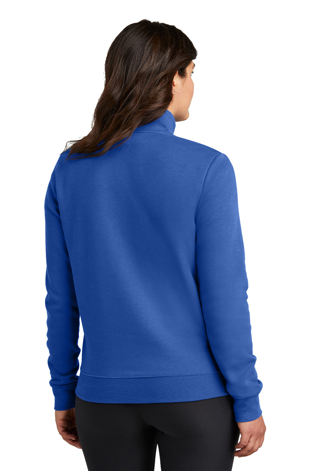 Nike NKDX6720 Womens Club Fleece 1/4 Zip Sweatshirt Game Royal Blue Model Back