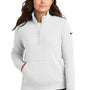 Nike Womens Club Fleece 1/4 Zip Sweatshirt w/ Pouch Pocket - White - New