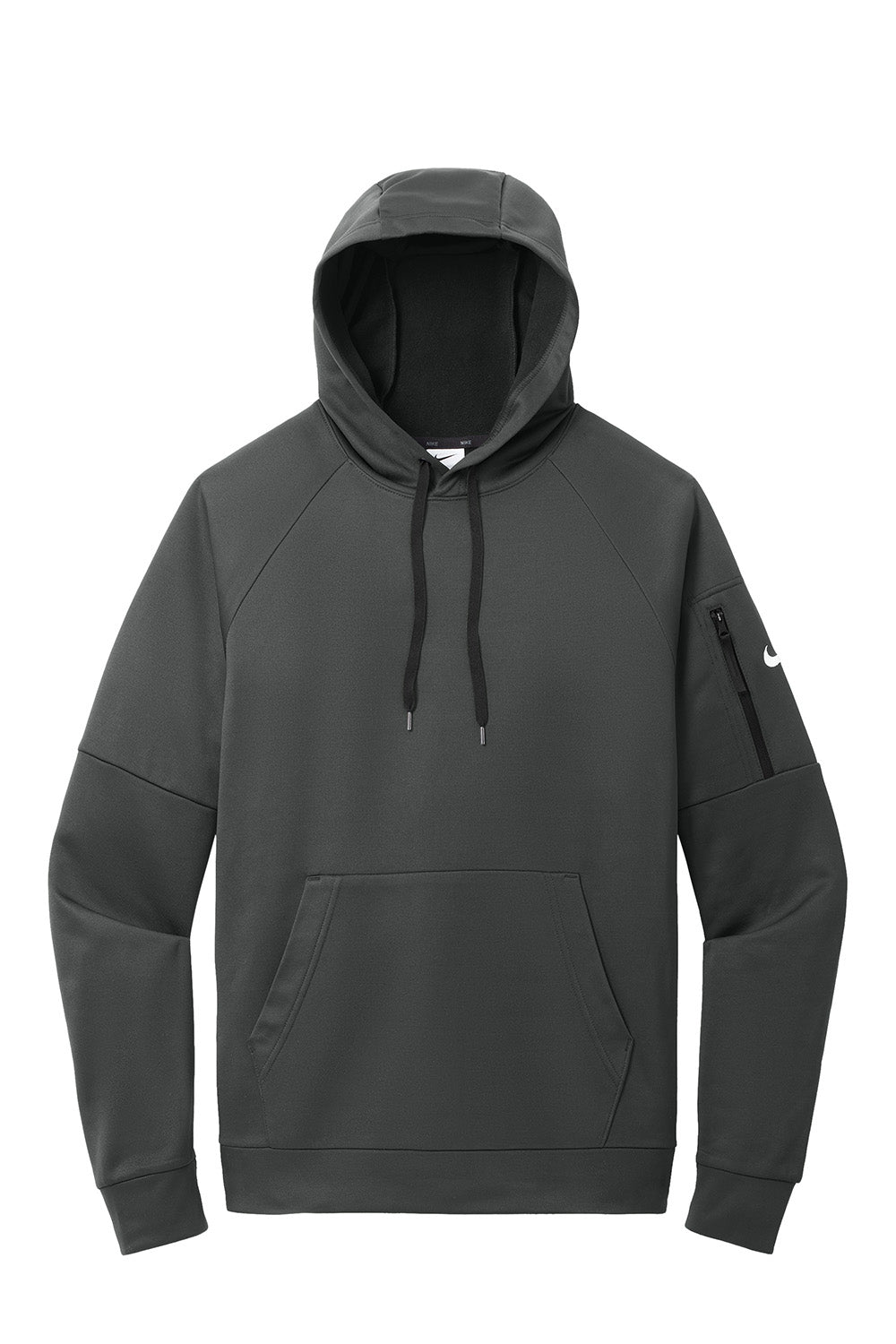 Nike NKFD9735 Mens Therma-Fit Fleece Hooded Sweatshirt Hoodie Anthracite Grey Flat Front