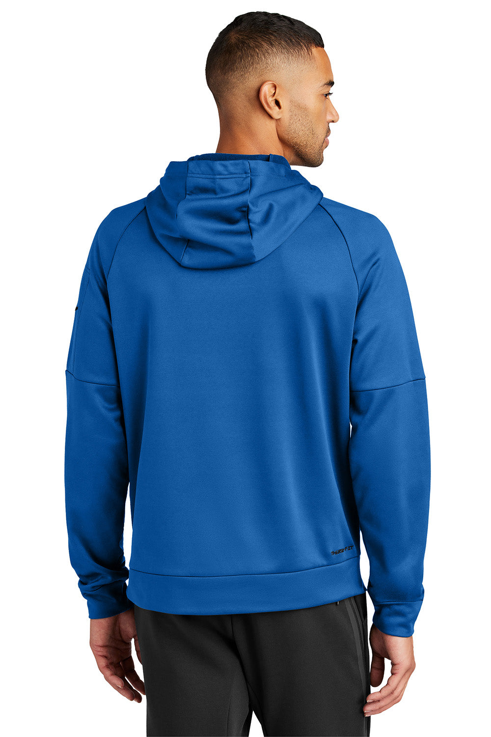 Nike NKFD9735 Mens Therma-Fit Fleece Hooded Sweatshirt Hoodie Game Royal Blue Model Back