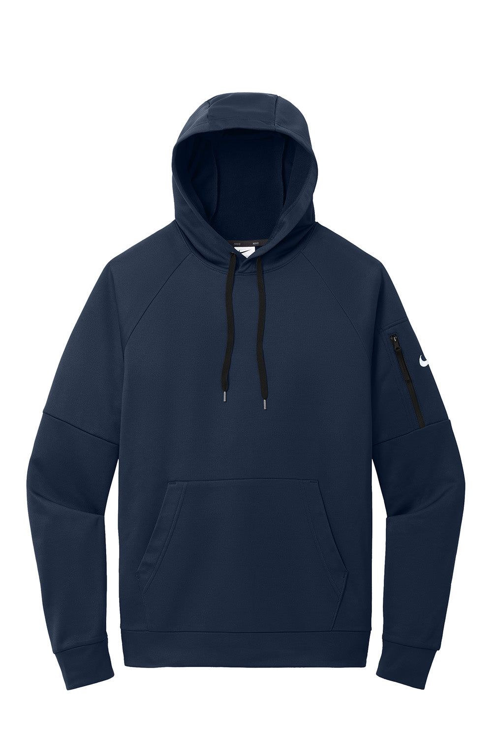 Nike NKFD9735 Mens Therma-Fit Fleece Hooded Sweatshirt Hoodie Navy Blue Flat Front