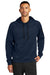 Nike NKFD9735 Mens Therma-Fit Fleece Hooded Sweatshirt Hoodie Navy Blue Model Front