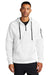 Nike NKFD9742 Mens Therma-Fit Fleece 1/4 Zip Hooded Sweatshirt Hoodie White Model Front