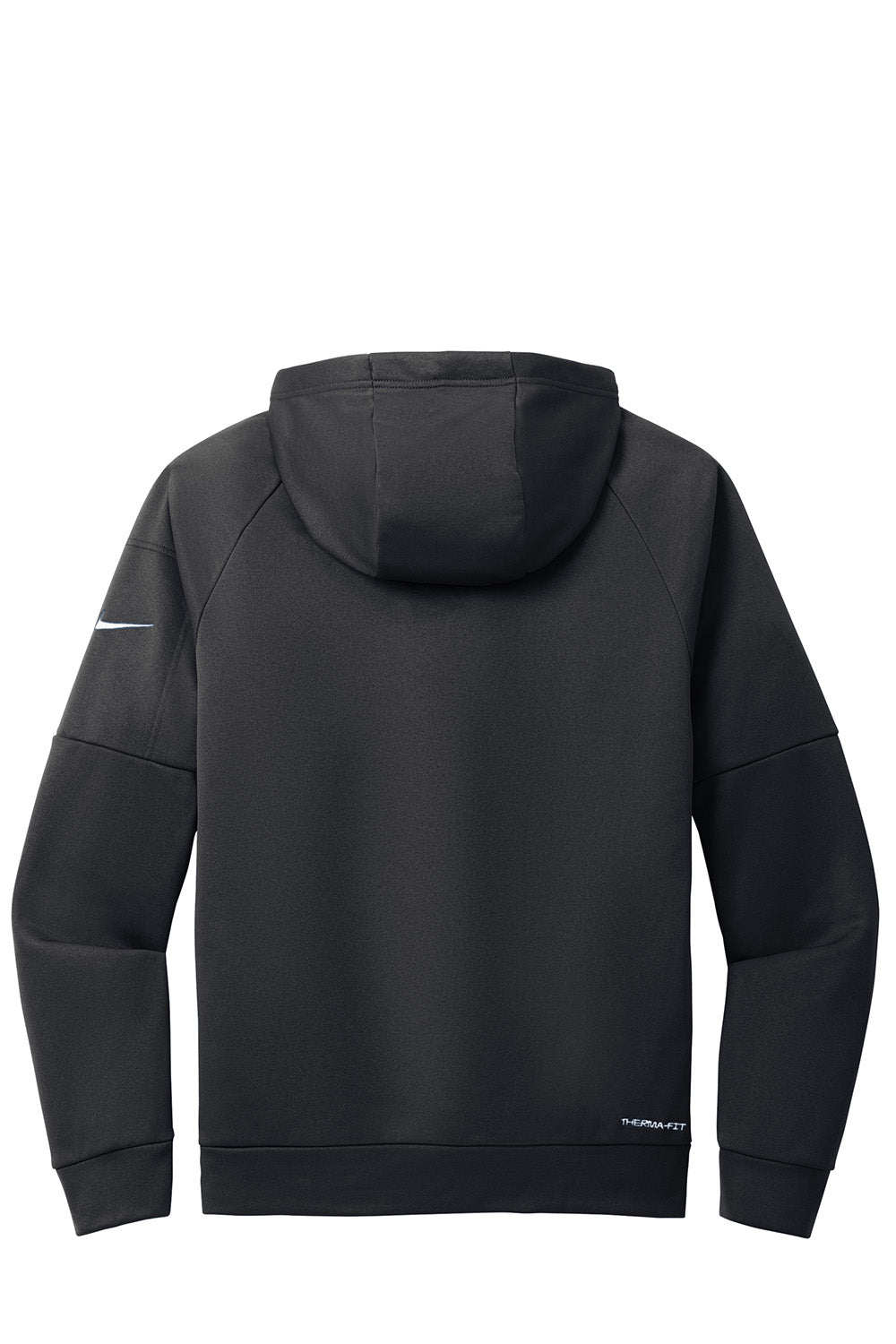 Nike NKFD9859 Mens Therma-Fit Fleece Full Zip Hooded Sweatshirt Hoodie Black Flat Back