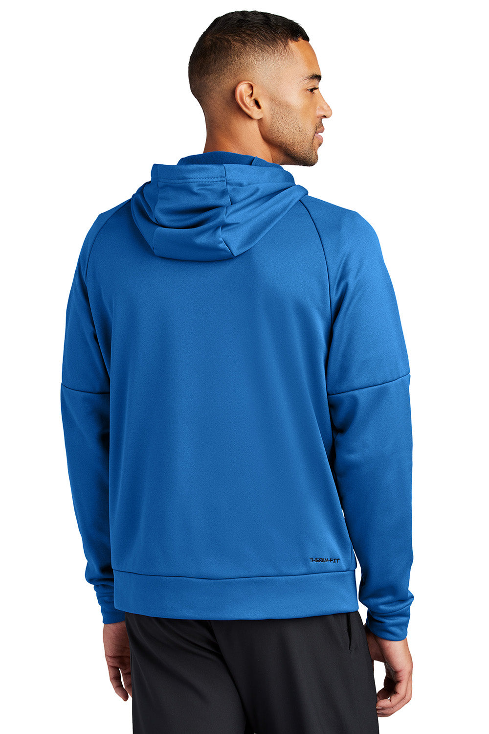 Nike NKFD9859 Mens Therma-Fit Fleece Full Zip Hooded Sweatshirt Hoodie Game Royal Blue Model Back