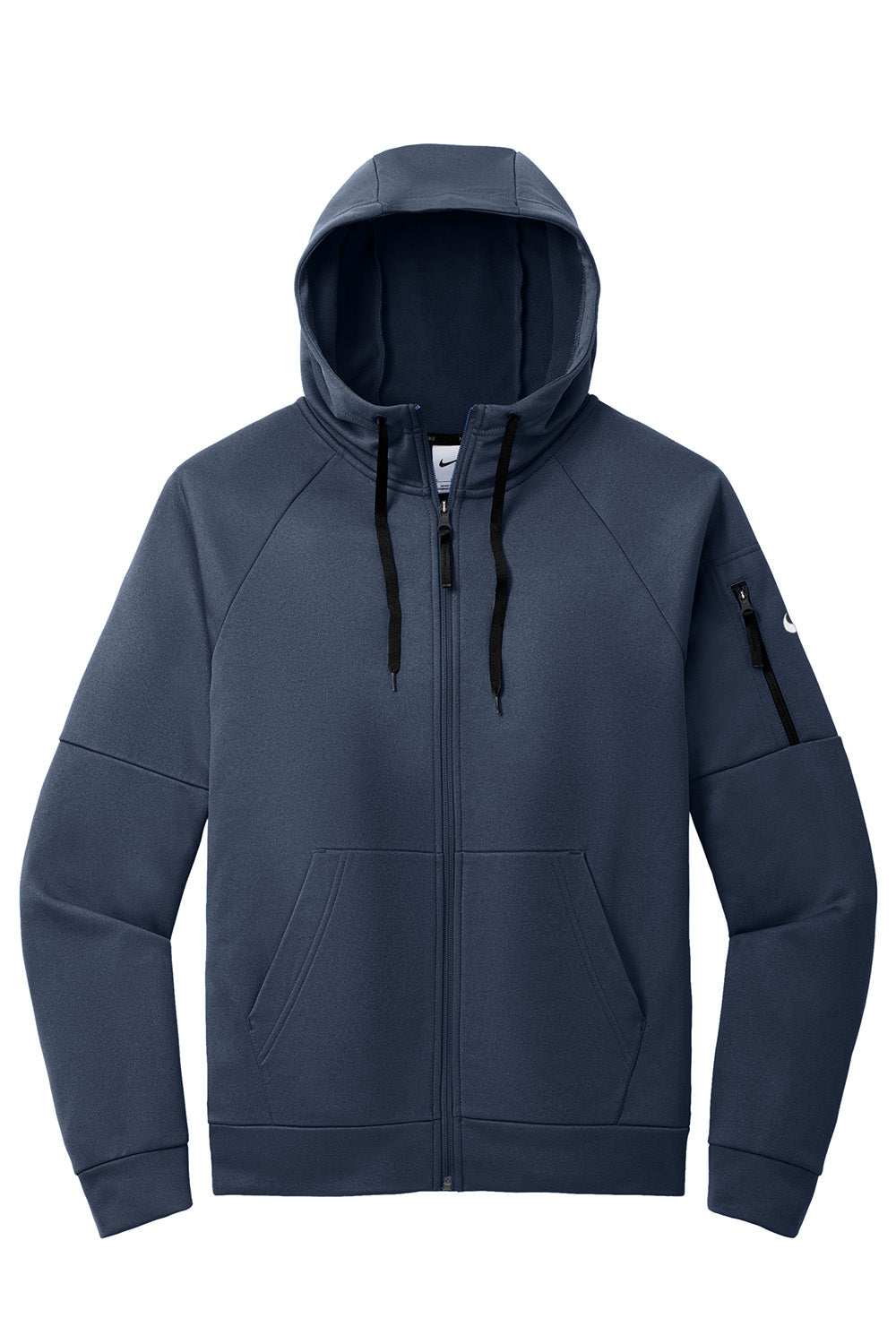 Nike NKFD9859 Mens Therma-Fit Fleece Full Zip Hooded Sweatshirt Hoodie Navy Blue Flat Front