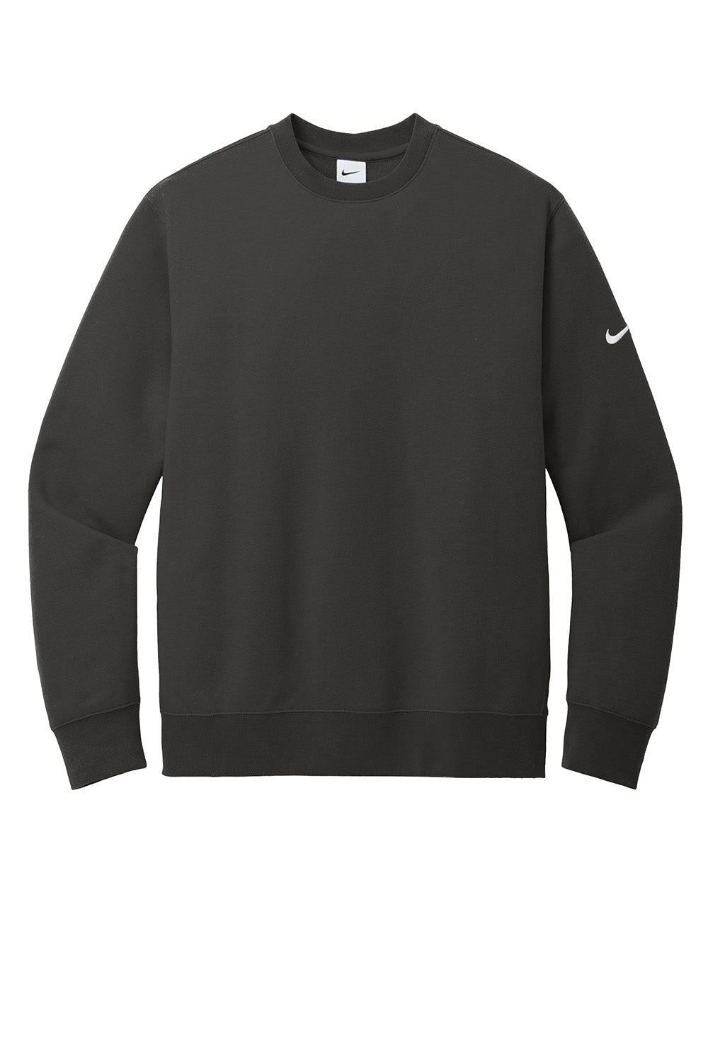 Nike NKFD9863 Mens Club Fleece Crewneck Sweatshirt Anthracite Grey Flat Front