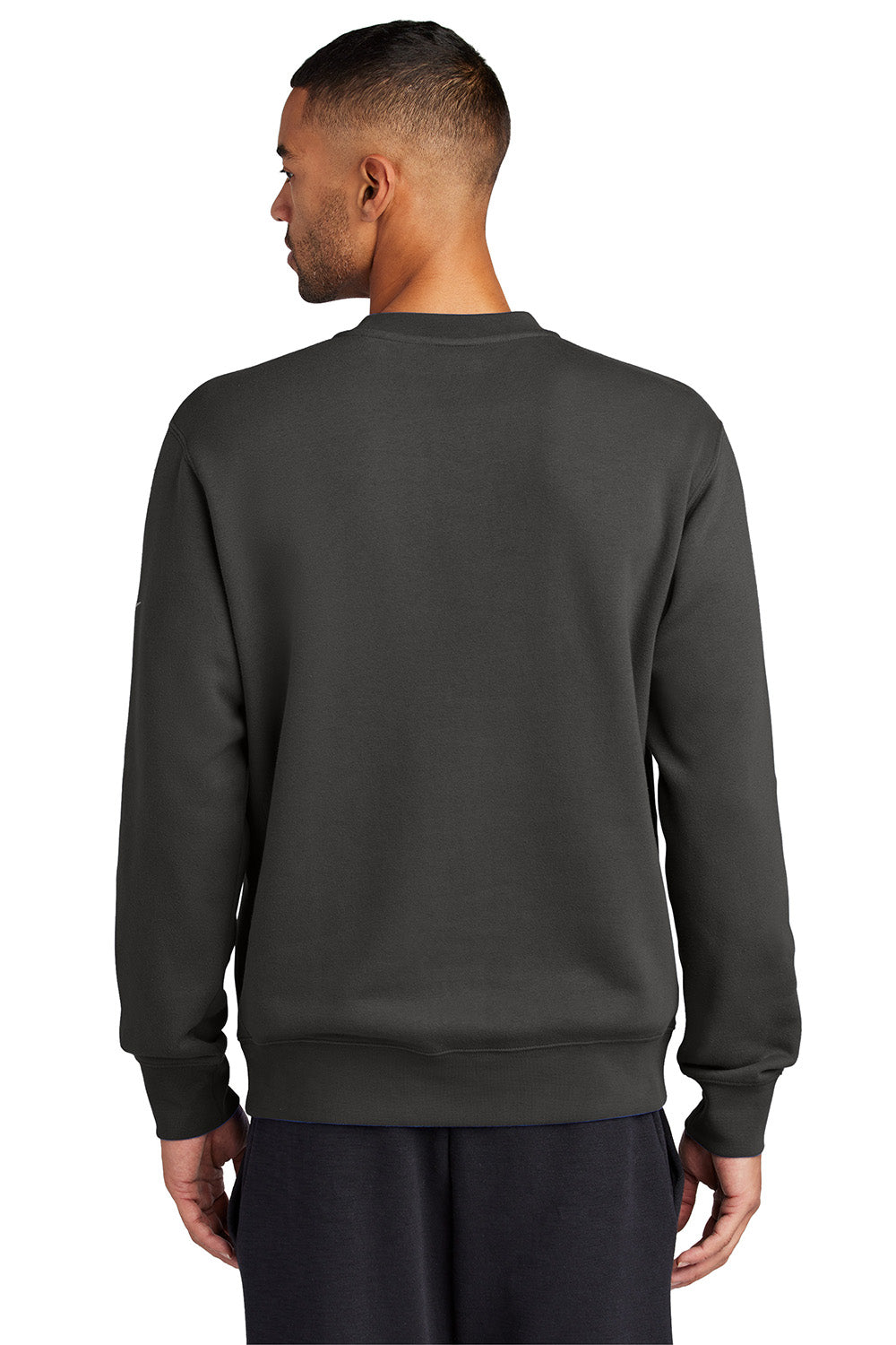 Nike NKFD9863 Mens Club Fleece Crewneck Sweatshirt Anthracite Grey Model Back