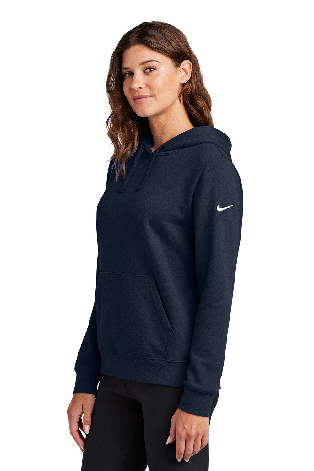 Nike NKFD9889 Womens Midnight Navy Blue Club Fleece Hooded Sweatshirt Hoodie w Pouch Pockets BigTopShirtShop