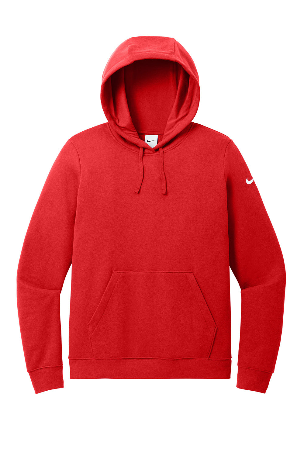 Nike NKFD9889 Womens Club Fleece Hooded Sweatshirt Hoodie University Red Flat Front