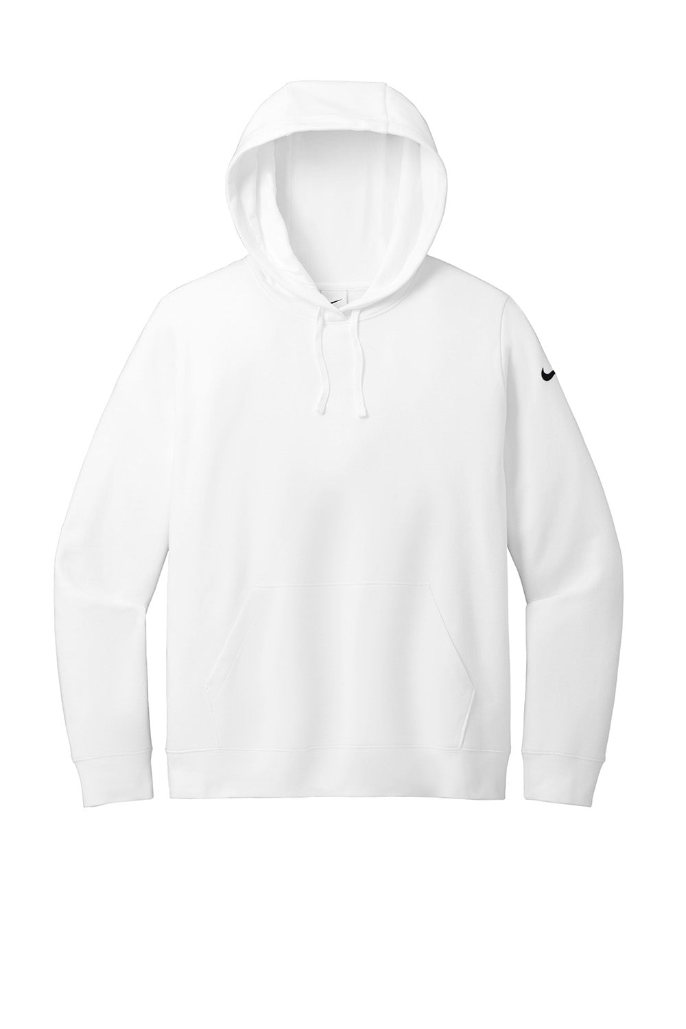 Nike NKFD9889 Womens Club Fleece Hooded Sweatshirt Hoodie White Flat Front