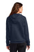 Nike NKFD9890 Womens Club Fleece Full Zip Hooded Sweatshirt Hoodie Midnight Navy Blue Model Back