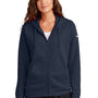 Nike Womens Club Fleece Full Zip Hooded Sweatshirt Hoodie w/ Pockets - Midnight Navy Blue - New