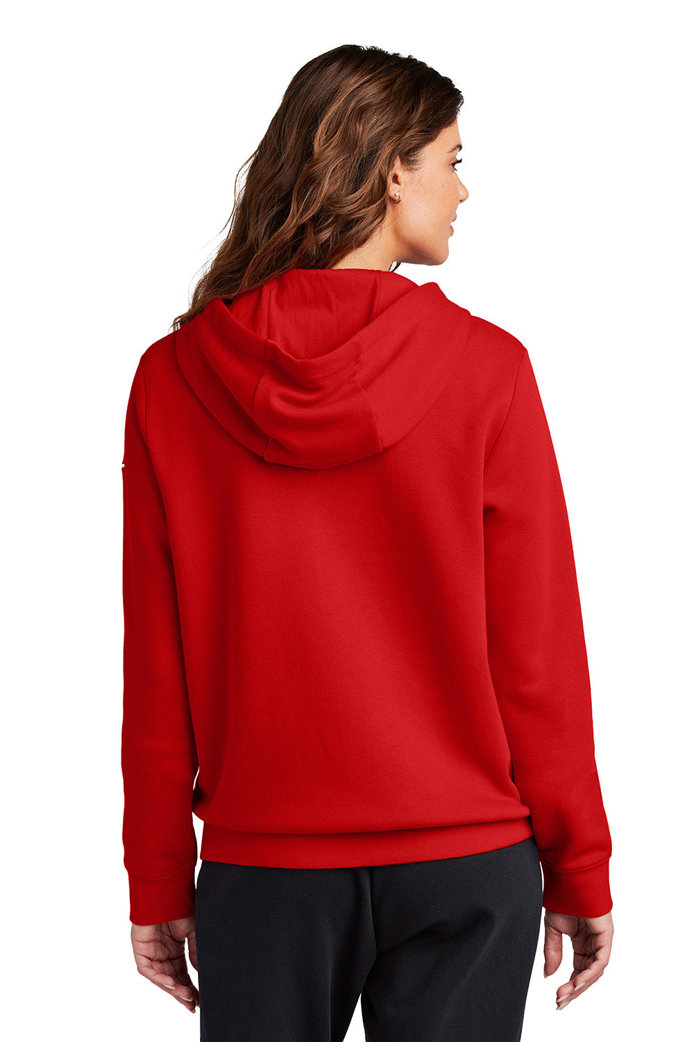 Nike NKFD9890 Womens Club Fleece Full Zip Hooded Sweatshirt Hoodie University Red Model Back