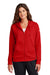 Nike NKFD9890 Womens Club Fleece Full Zip Hooded Sweatshirt Hoodie University Red Model Front