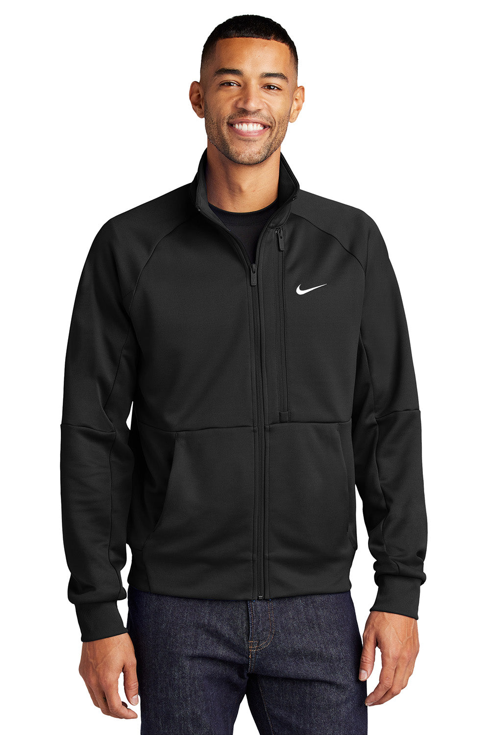 Nike NKFD9891 Mens Full Zip Jacket Black Model Front