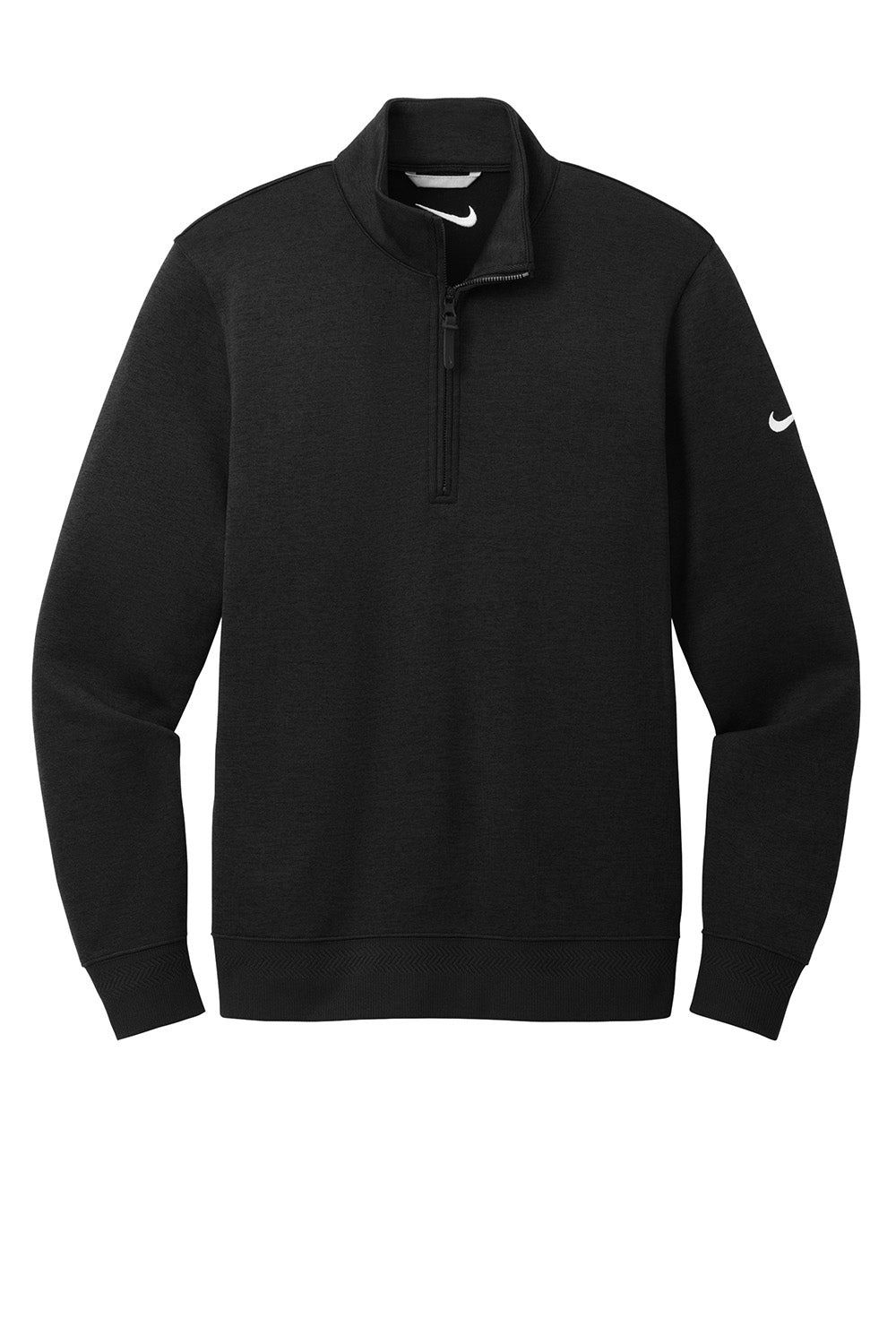 Nike NKFD9892 Mens Dri-Fit 1/4 Zip Sweatshirt Black Flat Front