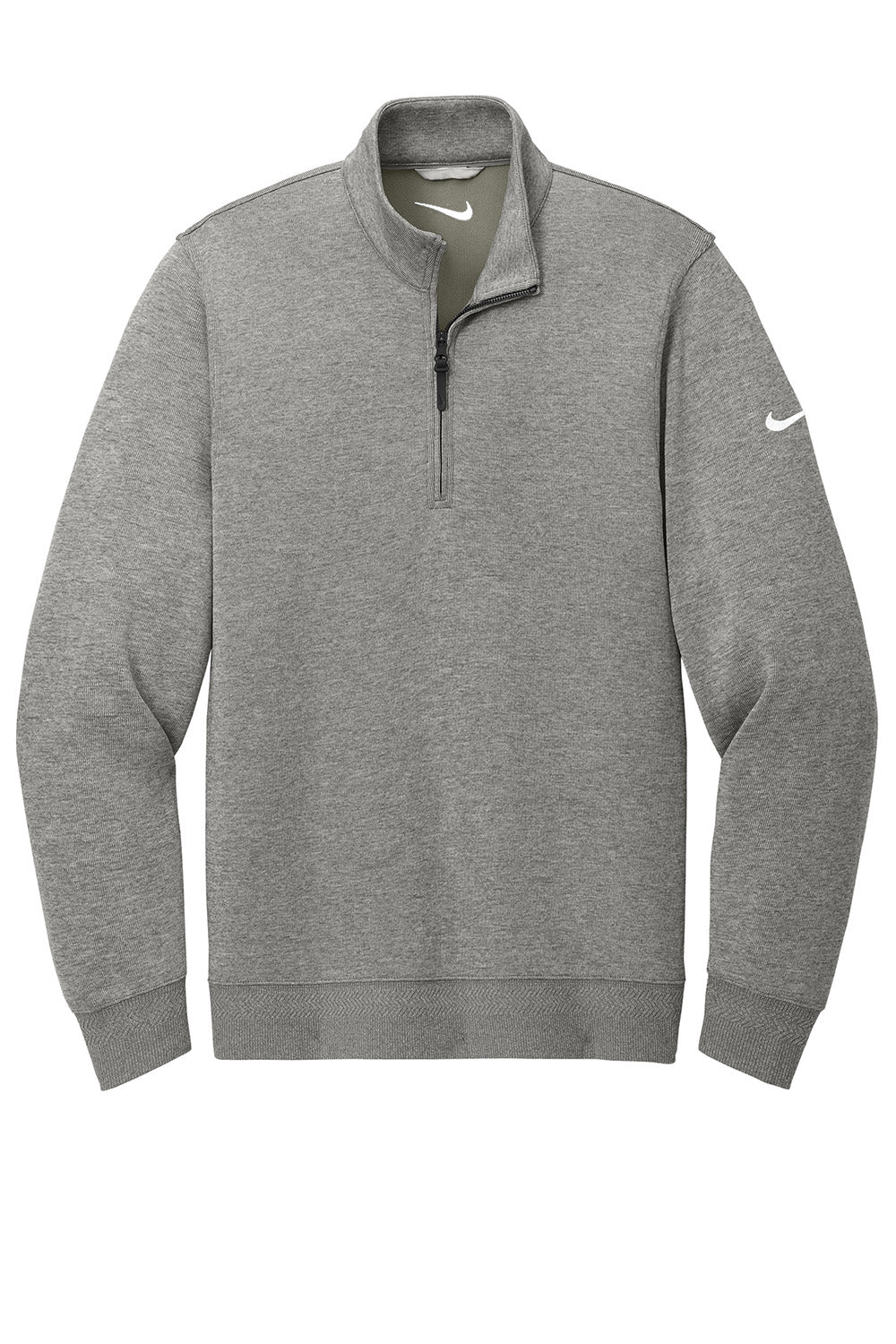 Nike NKFD9892 Mens Dri-Fit 1/4 Zip Sweatshirt Grey Flat Front