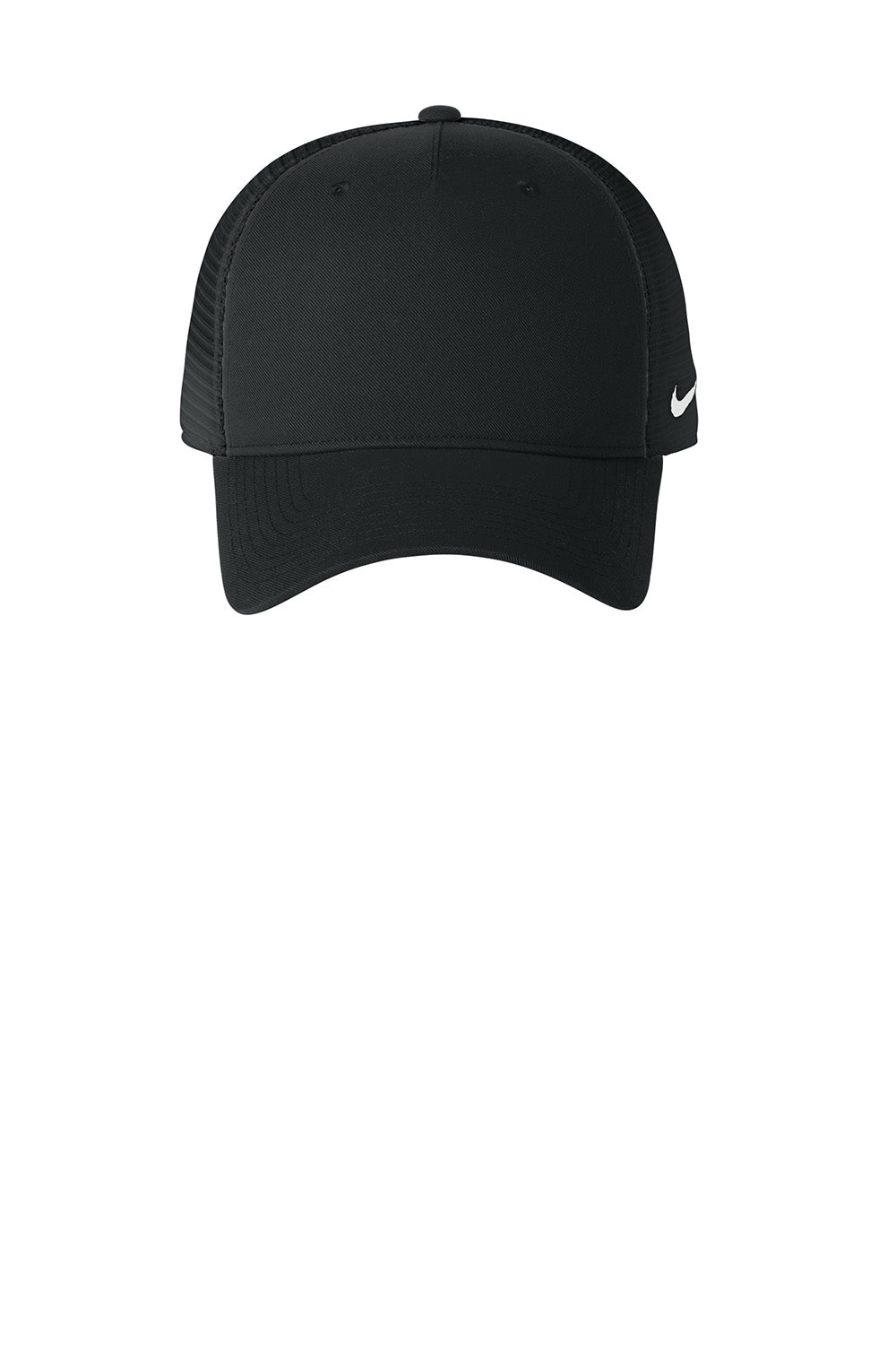 Nike NKFN9893 Mens Mesh Snapback Trucker Hat Black Flat Front