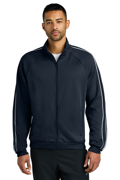 Nike NKFQ4758 Mens Full Zip Track Jacket Navy Blue Model Front