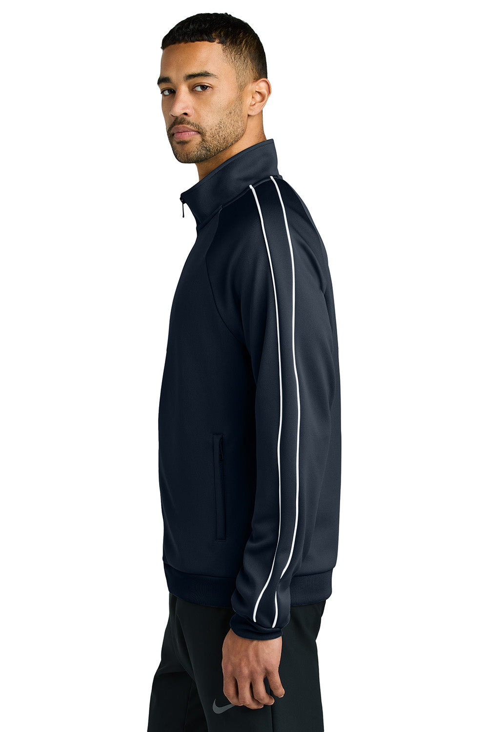 Nike NKFQ4758 Mens Full Zip Track Jacket Navy Blue Model Side