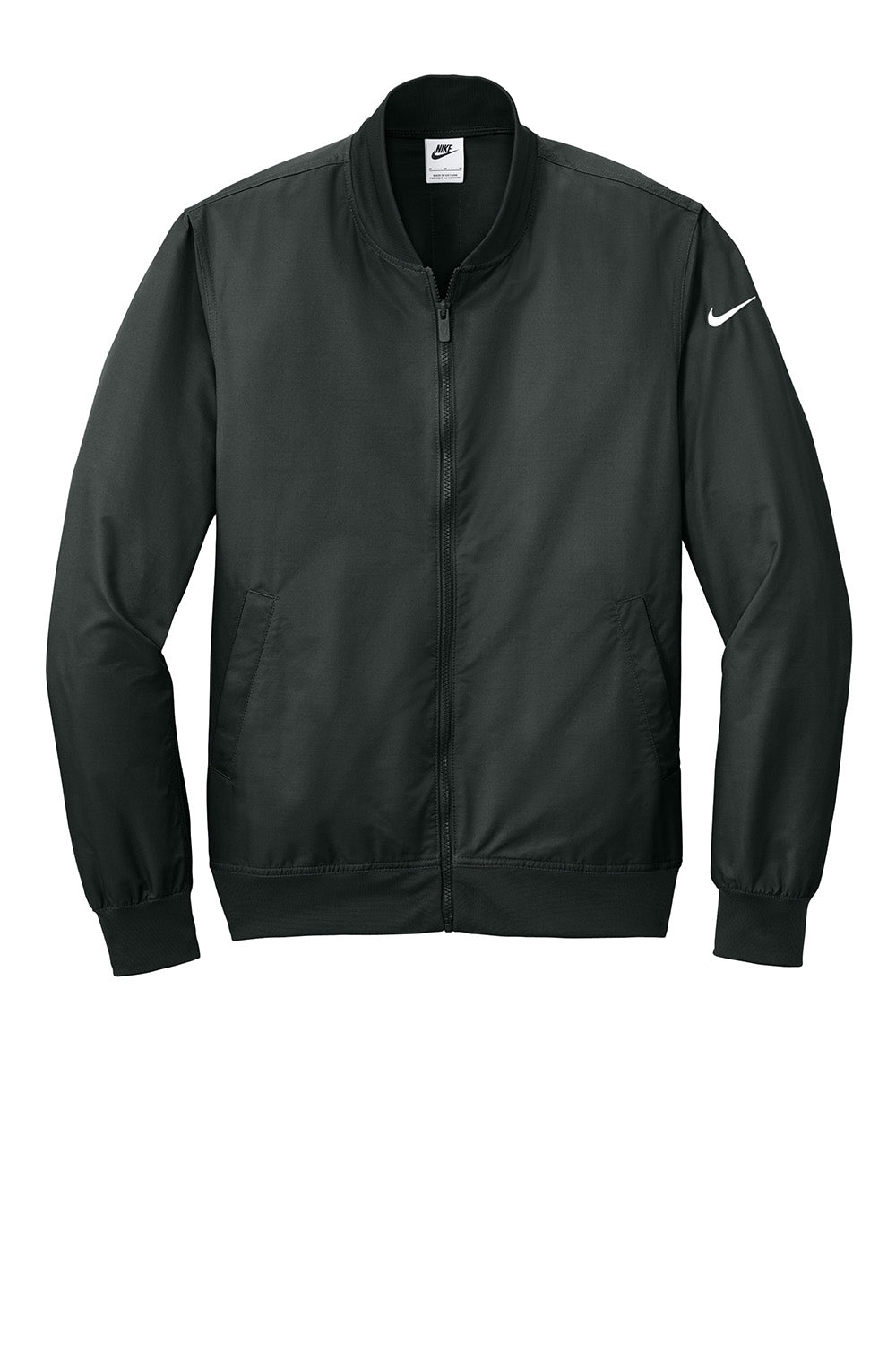 Nike NKFQ4759 Mens Full Zip Bomber Jacket Black Flat Front