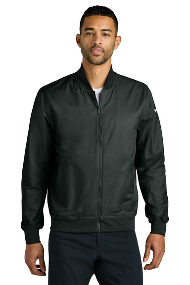 Nike NKFQ4759 Mens Full Zip Bomber Jacket Black Model Front