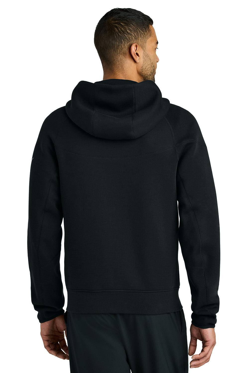 Nike NKFQ4762 Mens Tech Fleece Full Zip Hooded Sweatshirt Hoodie Black Model Back